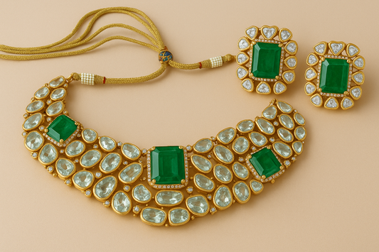 22K polished Mossonaite Necklace