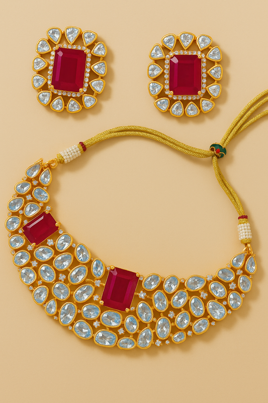 22K polished Mossonaite Necklace