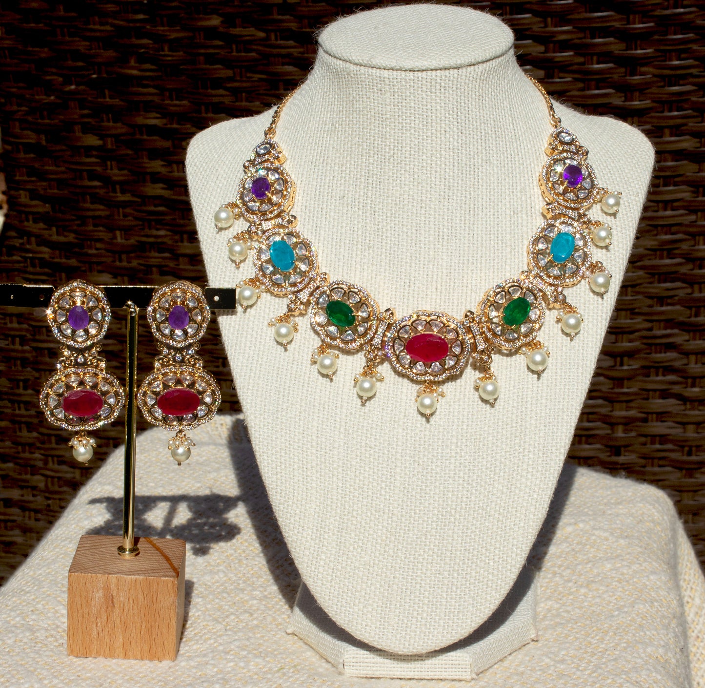 Navratan necklace set