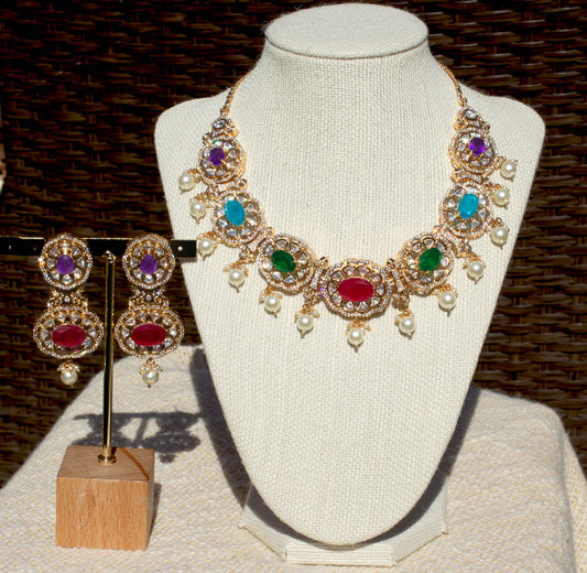 Navratan necklace set